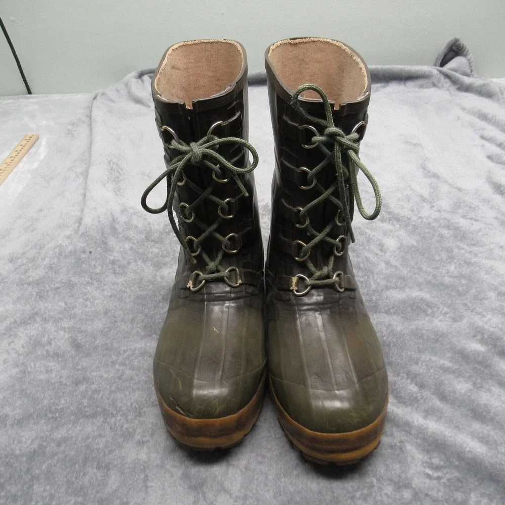 Hodgman Duck Boots Men 9 Insulated Waterproof Hunter Green Vintage Military 1984